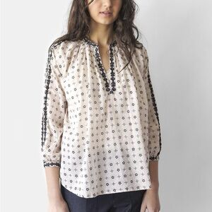 Chic Cream and Black Blouse